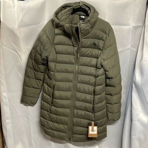Northface Stretch Down Parka Taupe Green